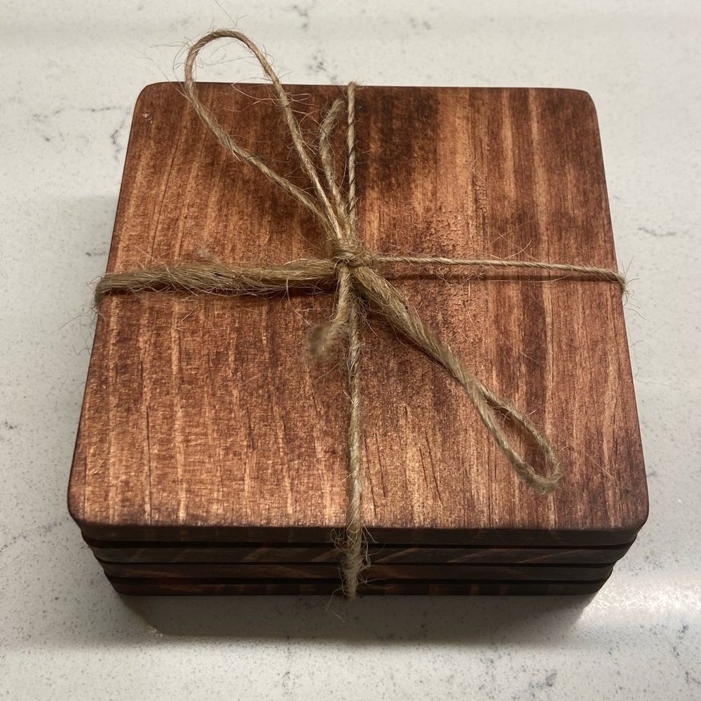 Solid wood coaster set!